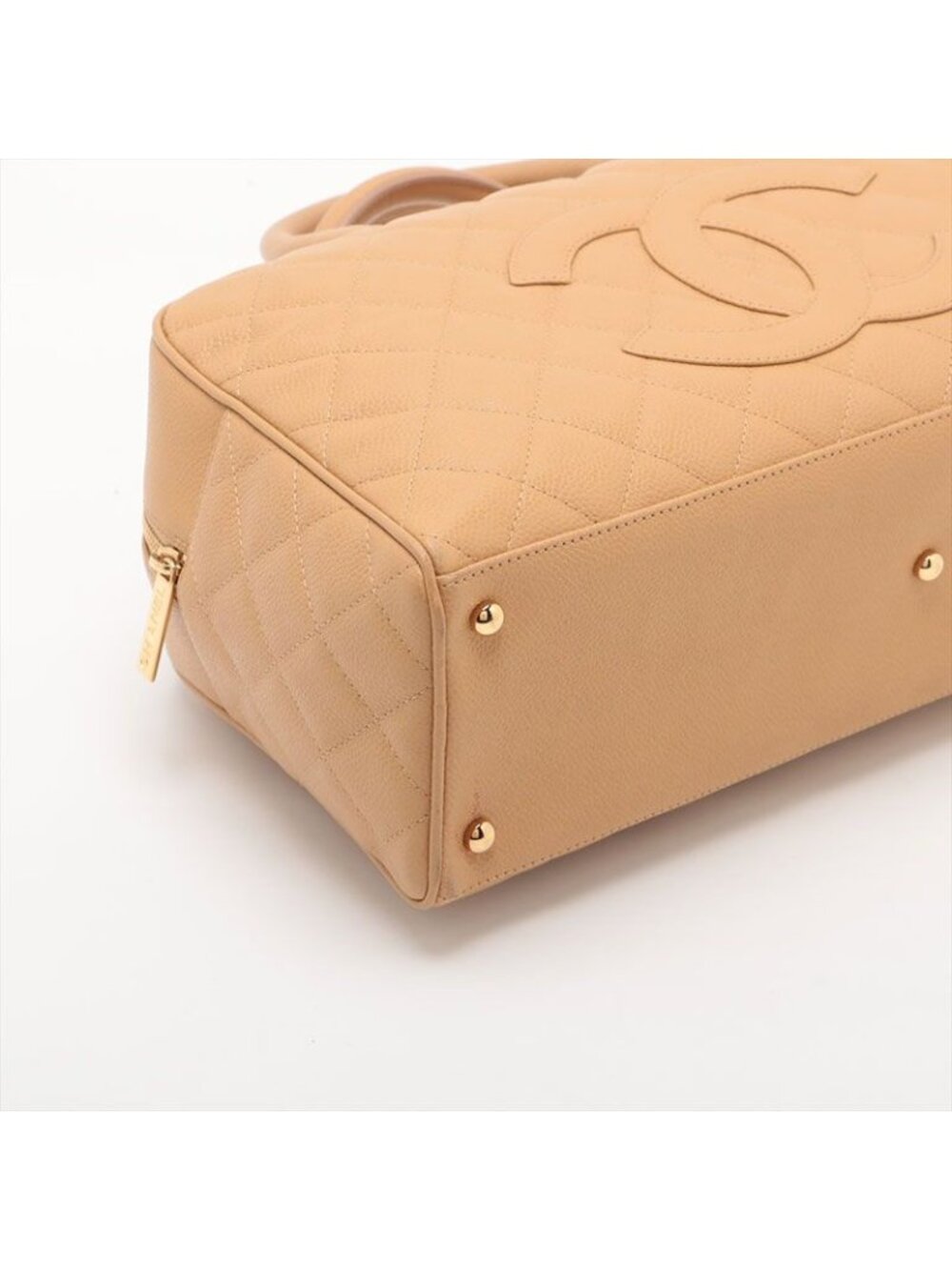 Chanel Handbag Caviar Leather Quilted Bowling Big CC Logo - Picture 8 of 10